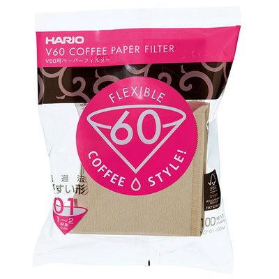 Hario Paper Filter V60 01 100KS Brown
