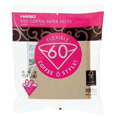 Hario Paper Filter V60 02 100KS Brown