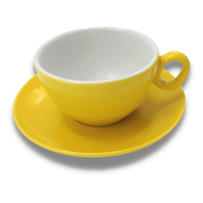 Inker cappuccino 250ml lemon cup and saucer