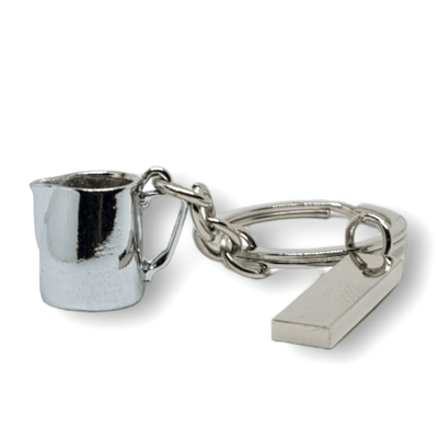 Keychain silver milk jug